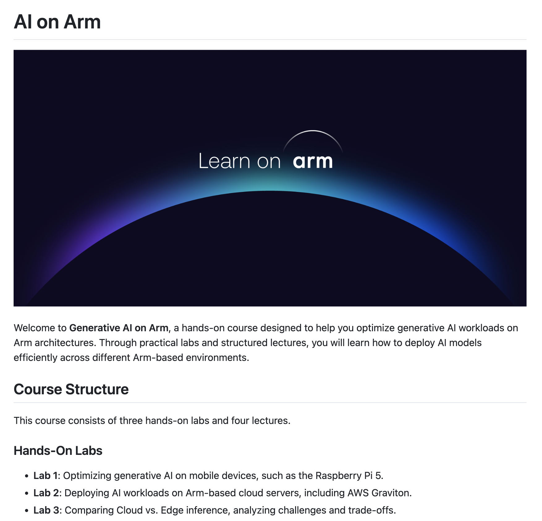 AI on Arm GitHub Repository